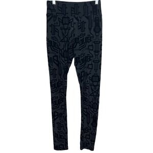 Killstar Black Velvet Burnout Semi-Sheer Leggings Size XS‎
